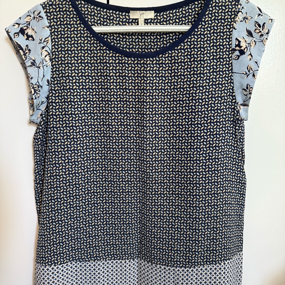 100% silk Joie top - cap sleeve